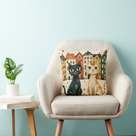 Cute Cats Throw Pillow Kissen