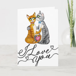 Cute Cats Valentine’s Day I Love You Card Karte