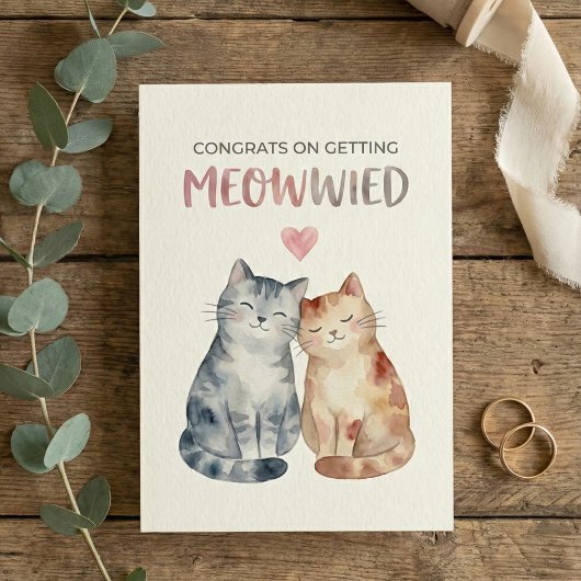 Cute cats wedding card engagement karte