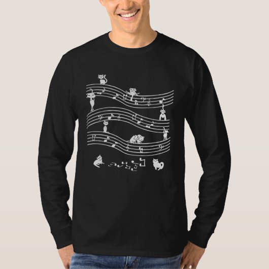 Cute cats with music notes T-Shirt (Vorderseite)