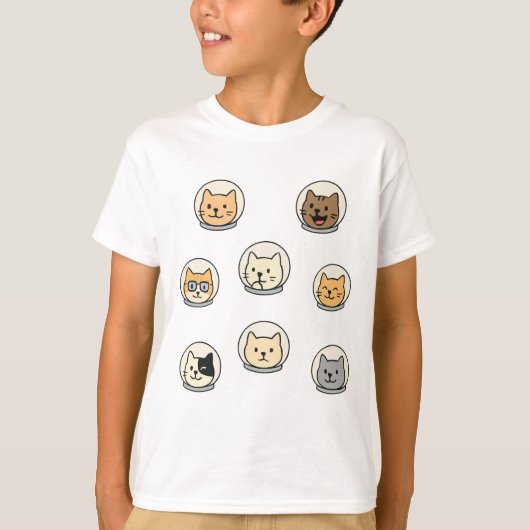 Cute Catstronaut Heads Shirt For Space-Loving Kids (Vorderseite)
