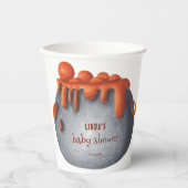 Cute Cauldron Halloween Baby Shower Pappbecher (Vorderseite)