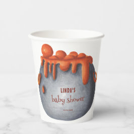 Cute Cauldron Halloween Baby Shower Pappbecher