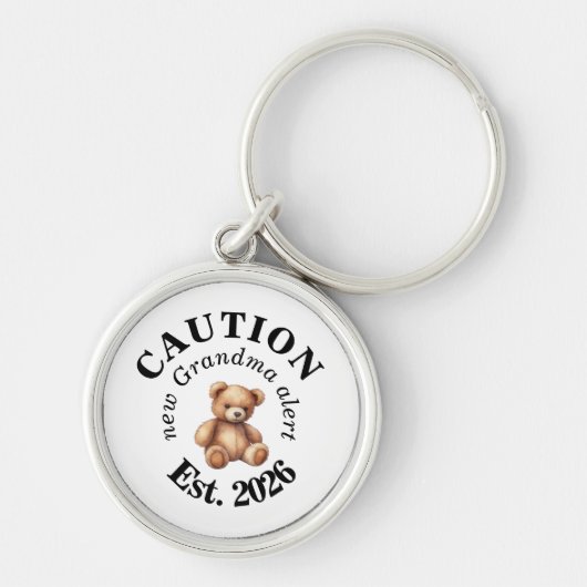 Cute CAUTION new Grandma alert Schlüsselanhänger (Vorne)