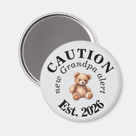 Cute CAUTION new Grandpa alert Magnet (Vorderseite/Rückseite)
