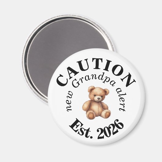 Cute CAUTION new Grandpa alert Magnet (Vorderseite/Rückseite)