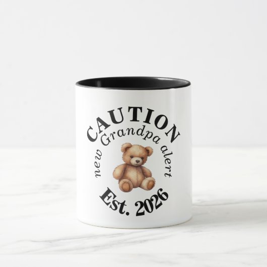 Cute CAUTION new Grandpa alert Tasse (Zentrum)