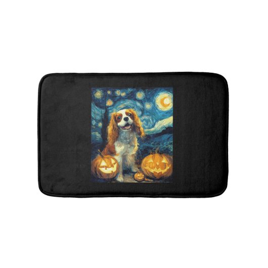Cute Cavalier King Charles Spaniel Dog Halloween J Badematte (Vorderseite)