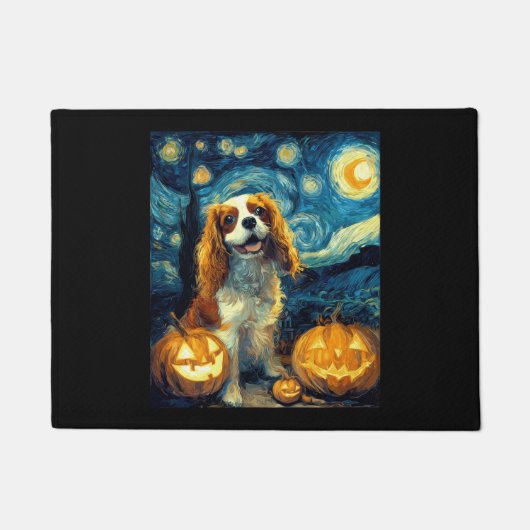 Cute Cavalier King Charles Spaniel Dog Halloween J Fußmatte (Vorderseite)