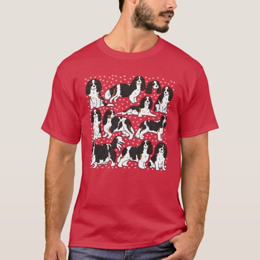 Cute cavalier king charles spaniel dog pattern fri T-Shirt (Vorderseite)