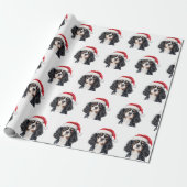 Cute Cavalier King Charles Spaniel with Santa Hat Geschenkpapier (Ungerollt)