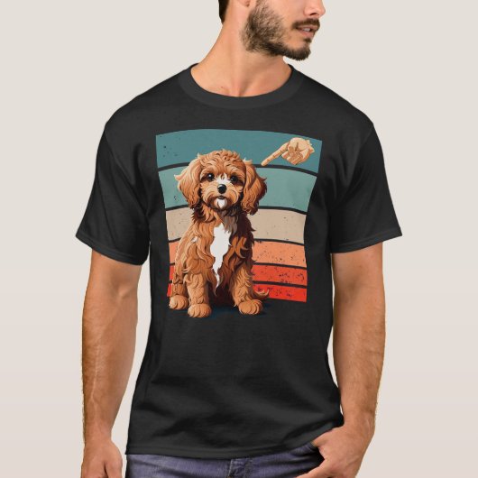 Cute Cavapoo Peeking Dog Cavapoo Dog Breed Pet Dog T-Shirt (Vorderseite)