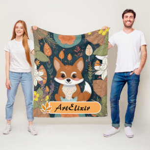 Cute Cayote Vintage Blätterdruck Fleecedecke