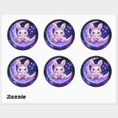 Cute Celestial Easter Bunny Round Sticker (Blatt)