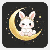 Cute Celestial Easter Bunny Square Sticker (Vorderseite)