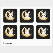 Cute Celestial Easter Bunny Square Sticker (Blatt)