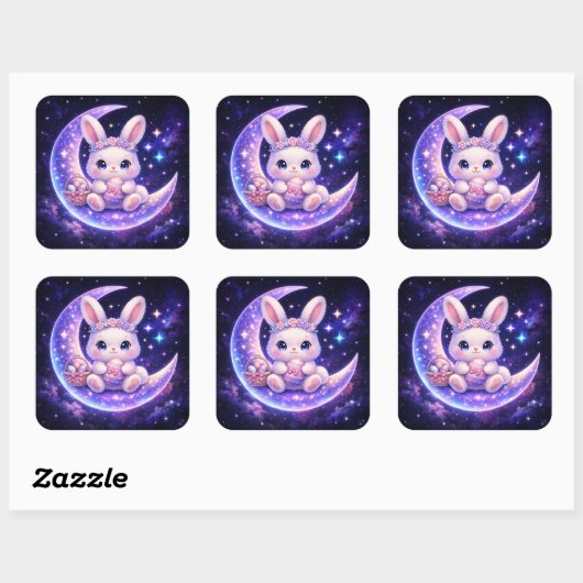 Cute Celestial Easter Bunny Sticker Sheet (Blatt)