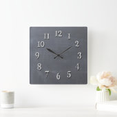 Cute Chalkboard Look Wall Clock Quadratische Wanduhr (Zuhause)