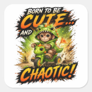 Cute Chaos Dino Sticker Funny Kawaii
