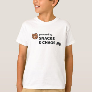 Cute Chaos Grafik-T-Shirt – Cartoon-Bär-Rückenprin T-Shirt