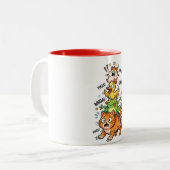 Cute Chaotic Animal Stack Meme – Available on Tees Zweifarbige Tasse (Vorderseite Links)