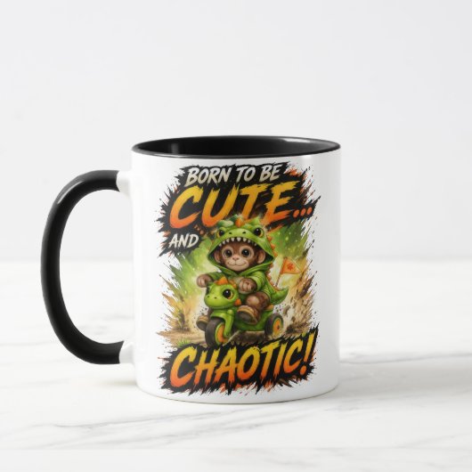 Cute Chaotic Dino Mug Funny Kawaii Tasse (Links)