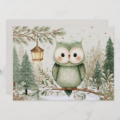 Cute charming owl Christmas Feiertagskarte (Vorne/Hinten)