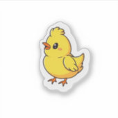 Cute Cheeky Easter Chick Yellow Bird Aufkleber (Vorderseite)