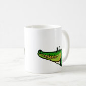Cute & Cheerful Crocodile Coffee Mug | Happy Croc Kaffeetasse (VorderseiteRechts)