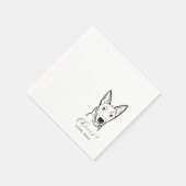 Cute Cheers Pet Face Drawing Dog Sketch Wedding Serviette (Ecke)