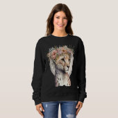 Cute Cheetah Flower Crown Boho Aesthetic Sweatshirt (Vorne ganz)