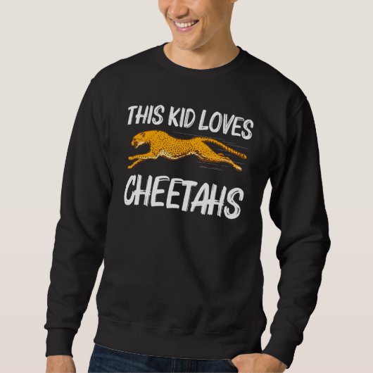 Cute Cheetah For Kids Boys African Safari Wildlife Sweatshirt (Vorderseite)