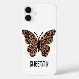 cute cheetah print butterfly iPhone 16 plus hülle