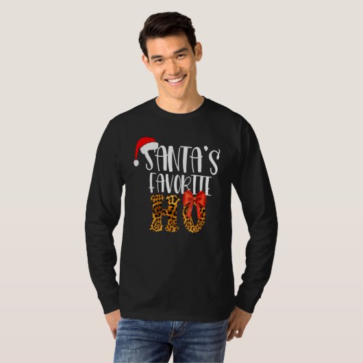 Cute Cheetah Santa's Favorite Ho Christmas Women T-Shirt (Vorne ganz)
