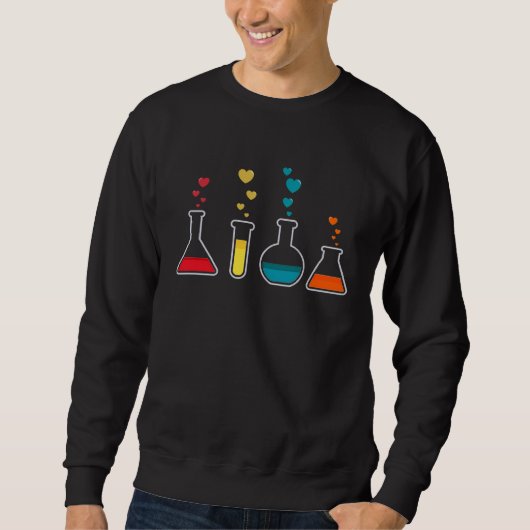 Cute Chemistry Hearts Science Valentines  Nerd Sweatshirt (Vorderseite)