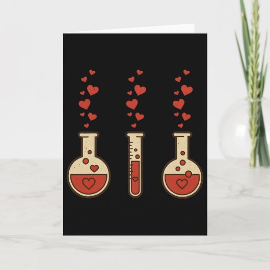 Cute Chemistry Valentine Laboratory Teacher Heart  Karte (Vorderseite)