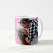 Cute Cherries Love Hearts Photo Valentines Pink Kaffeetasse (VorderseiteRechts)