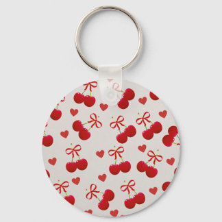 Cute Cherry and Heart Pattern Keychain Schlüsselanhänger