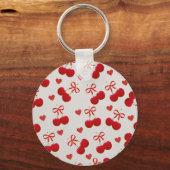 Cute Cherry and Heart Pattern Keychain Schlüsselanhänger (Rückseite)