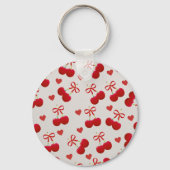 Cute Cherry and Heart Pattern Keychain Schlüsselanhänger (Rückseite)