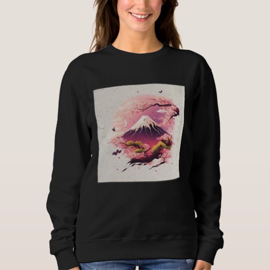 Cute Cherry Blossom Illustration Pink Women Kids   Sweatshirt (Vorderseite)