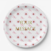 Cute Cherry Blossom Ribbon Design  Pappteller (Vorderseite)