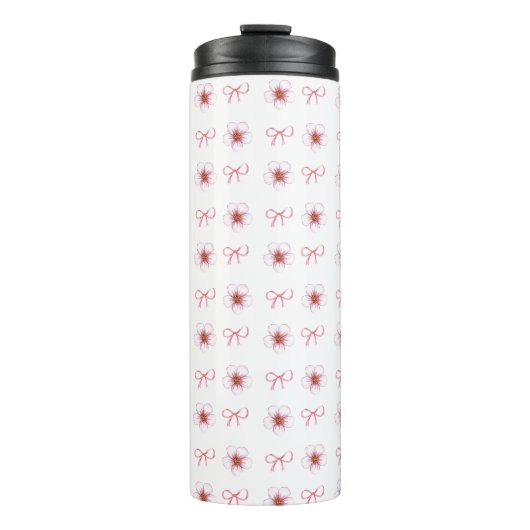 Cute Cherry Blossom Ribbon Design  Thermosbecher (Vorderseite)
