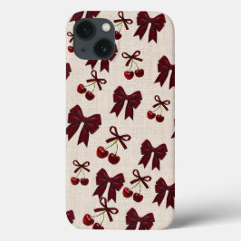 Cute Cherry & Bow Aesthetic Phone Case 🎀🍒✨