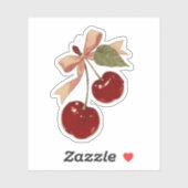 Cute Cherry Bow Aesthetic Sticker (Blatt)