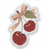 Cute Cherry Bow Aesthetic Sticker (Vorderseite)