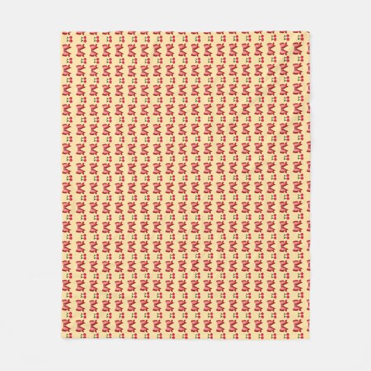 Cute Cherry Bow Seamless Pattern Pink Aesthetic Ka Fleecedecke (Vorderseite)