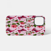 Cute Cherry Butterfly Pattern, Glossy Kawaii Fruit iPhone Hülle (Rückseite (Horizontal))