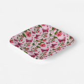 Cute Cherry Butterfly Pattern, Glossy Kawaii Fruit Pappteller (Gewinkelt)