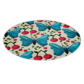 Cute Cherry Butterfly Pattern, Glossy Kawaii Fruit Schneidebrett (Ecke)
